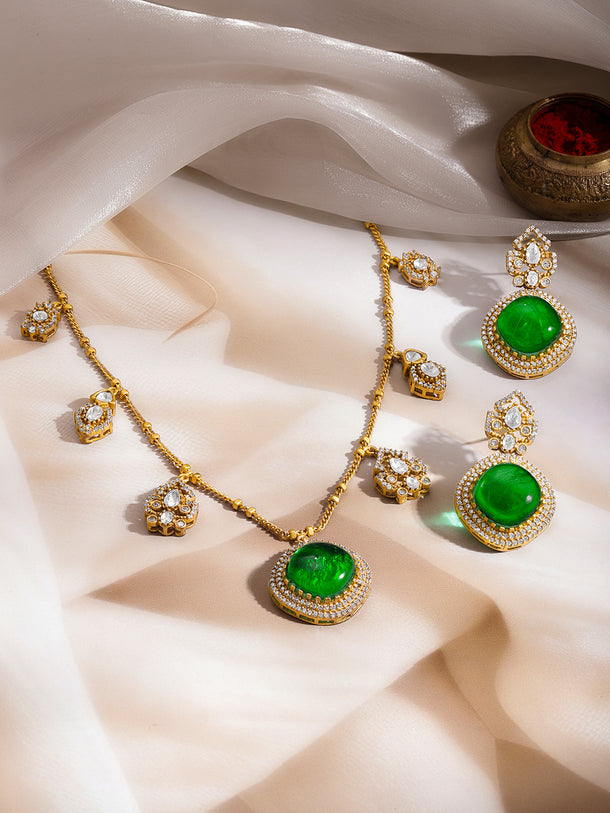 Regal Emerald Sparkle Charm Set