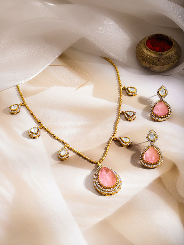 Luxe Rose Sparkle Necklace Set