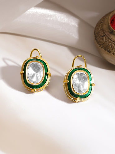 Regal Green Enamel Kundan Choker Set