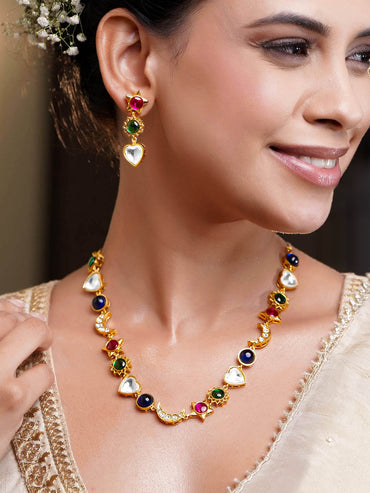 Multi-Charm Kundan Diamond Statement Set