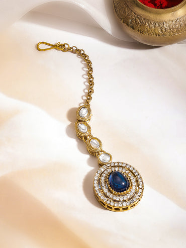 Blue Sapphire Glow Kundan Statement Necklace Set