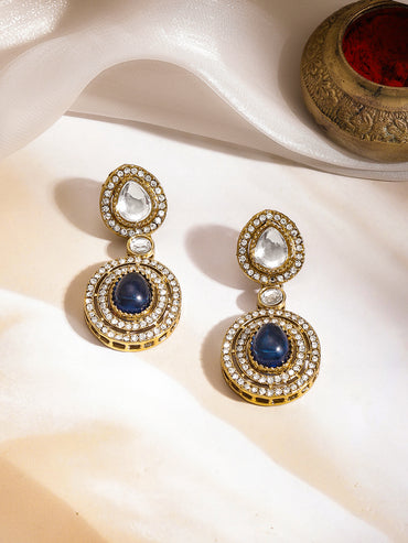 Blue Sapphire Glow Kundan Statement Necklace Set