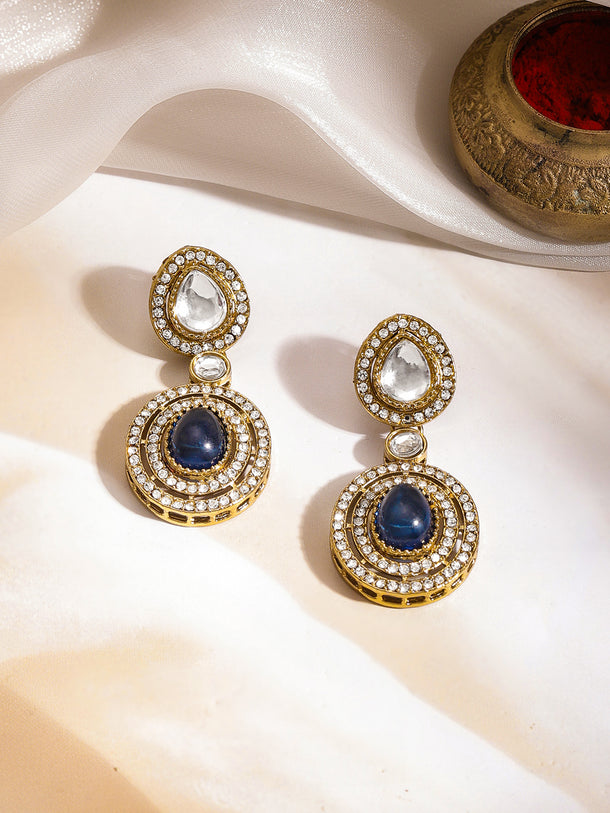 Blue Sapphire Glow Kundan Statement Necklace Set