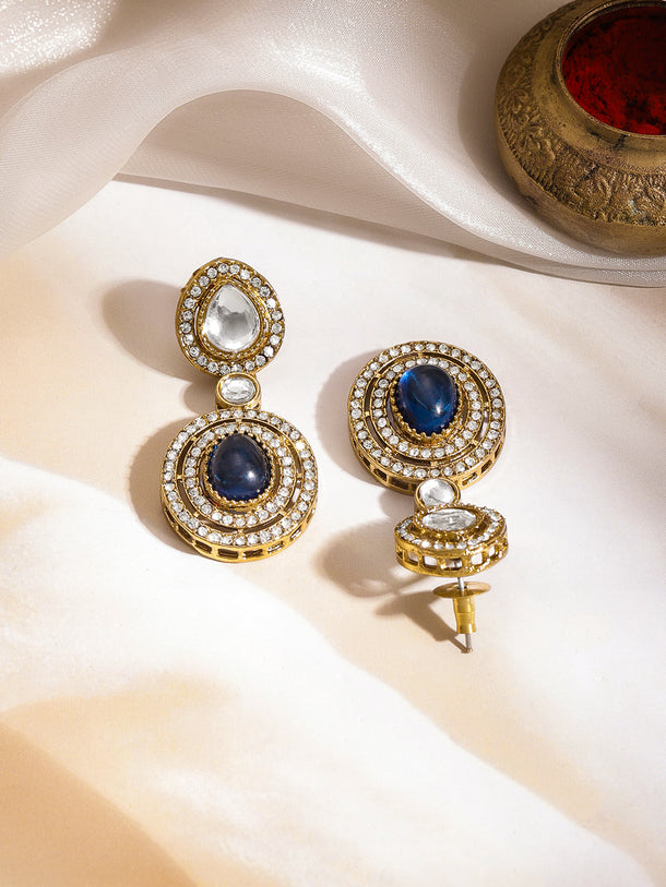 Blue Sapphire Glow Kundan Statement Necklace Set