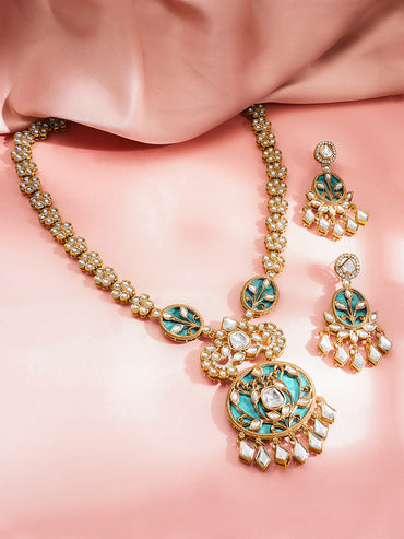 Teal Glow Kundan Statement Set