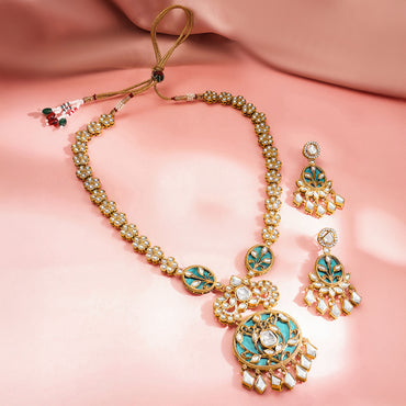 Teal Glow Kundan Statement Set