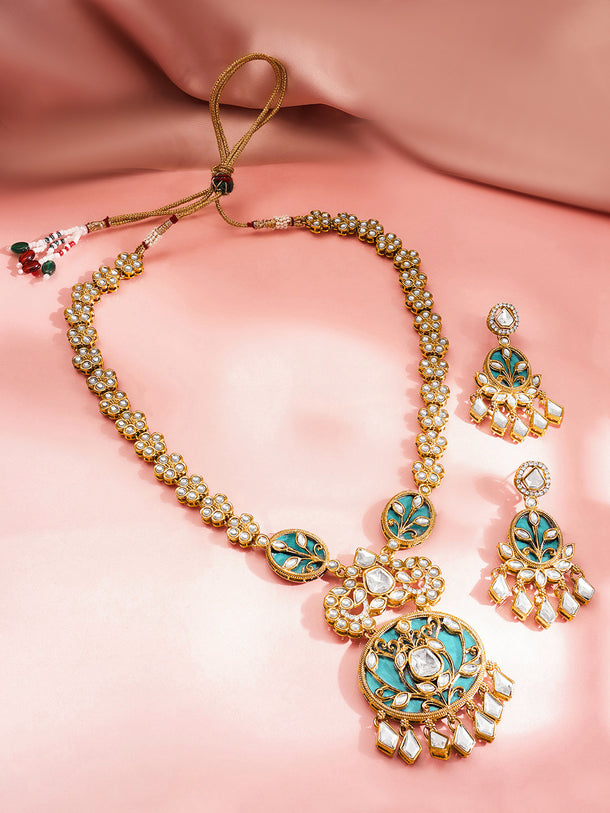 Teal Glow Kundan Statement Set