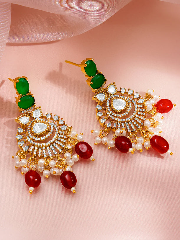 Ruby Emerald Diamond Statement Necklace Set