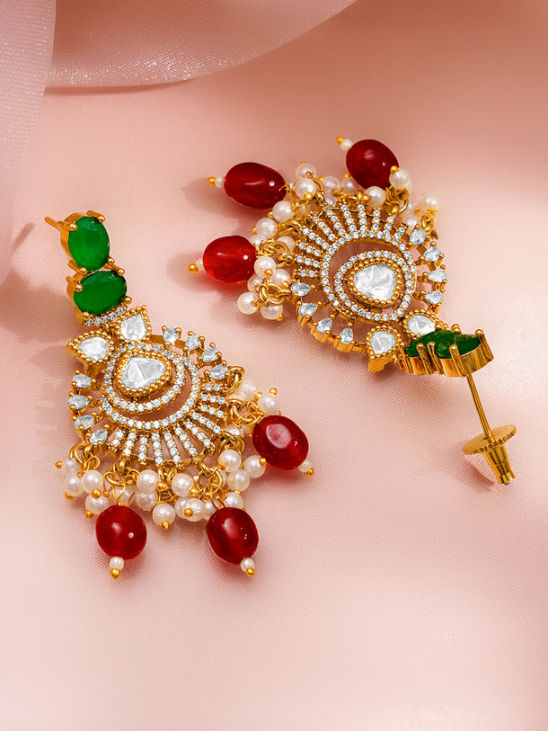Ruby Emerald Diamond Statement Necklace Set