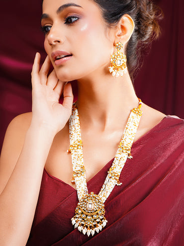 Pearl Cascade Wedding Necklace Set