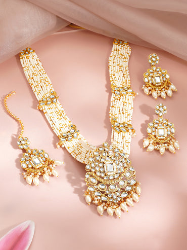 Pearl Cascade Wedding Necklace Set