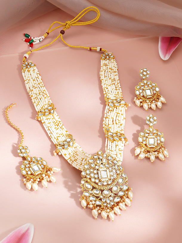 Pearl Cascade Wedding Necklace Set
