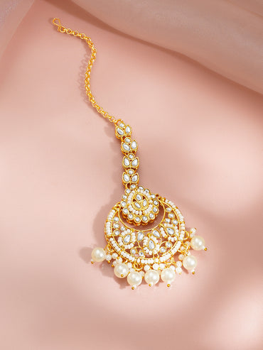 Gold-Plated Kundan Pearl Choker Jewellery Set