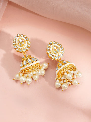 Gold-Plated Kundan Pearl Choker Jewellery Set