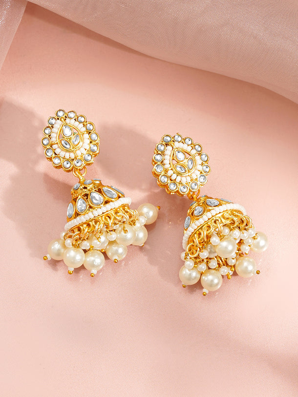 Gold-Plated Kundan Pearl Choker Jewellery Set