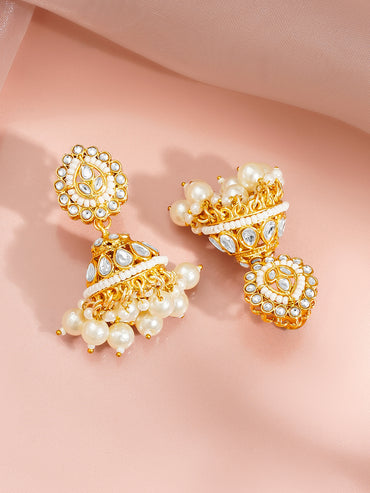 Gold-Plated Kundan Pearl Choker Jewellery Set