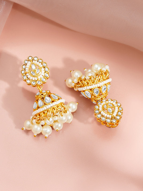 Gold-Plated Kundan Pearl Choker Jewellery Set
