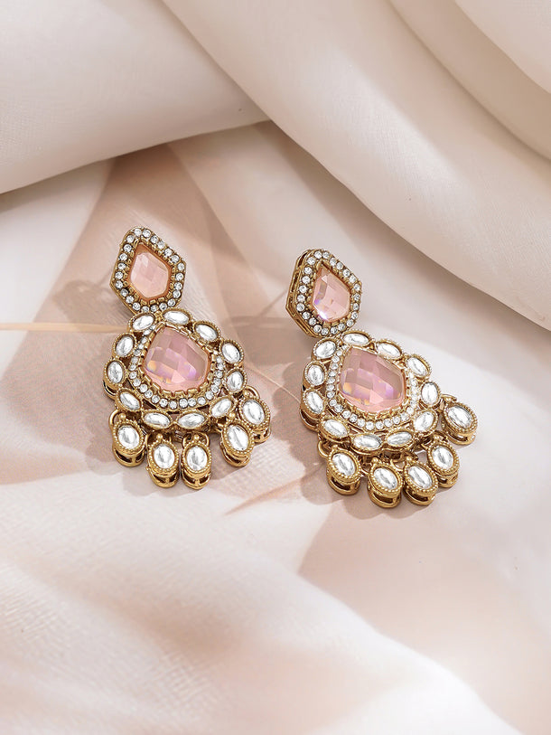 Gold Plated Blush Rose Kundan Choker Set