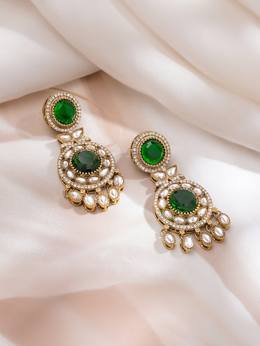 Gold Plated Royal Emerald Kundan Choker Set