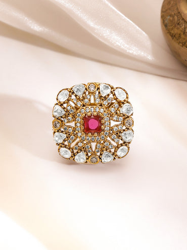 Signature Luxe Ruby & CZ Classic Brooch