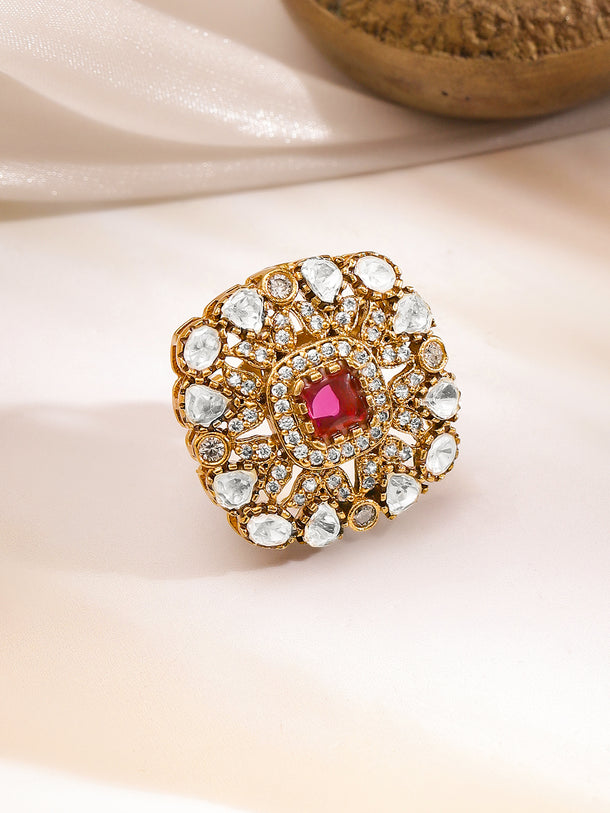 Signature Luxe Ruby & CZ Classic Brooch