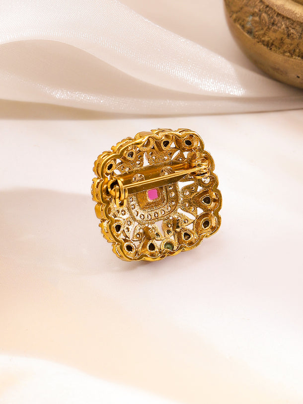 Signature Luxe Ruby & CZ Classic Brooch