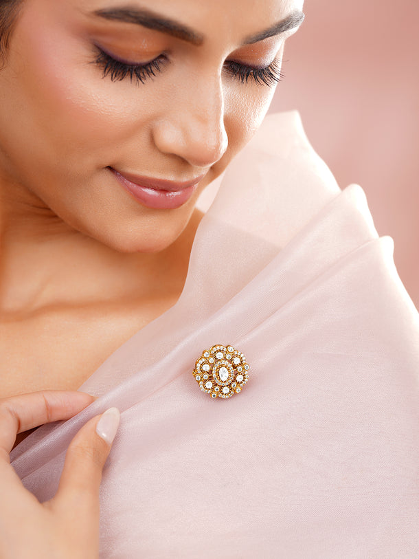 Cubic Zirconia Regal Shine Flora Brooch