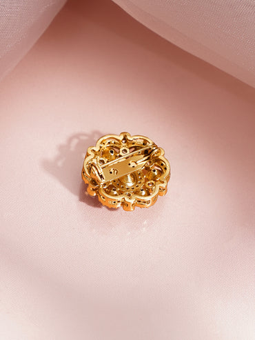 Cubic Zirconia Regal Shine Flora Brooch