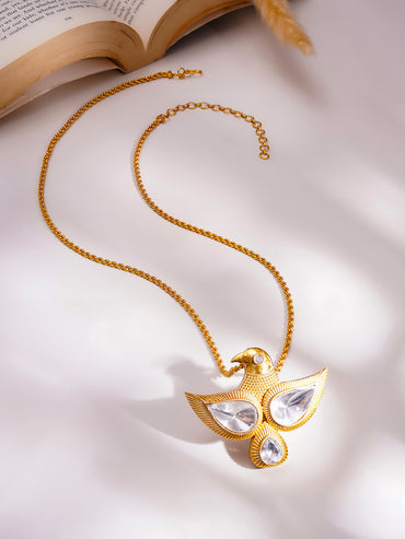 Golden Bird Statement Pendant Necklace
