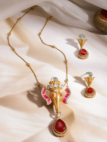 Divine Glow Ganesha Pendant Set