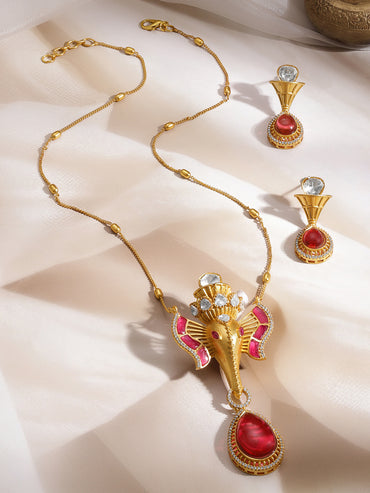 Divine Glow Ganesha Pendant Set