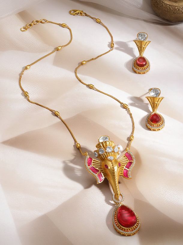 Divine Glow Ganesha Pendant Set