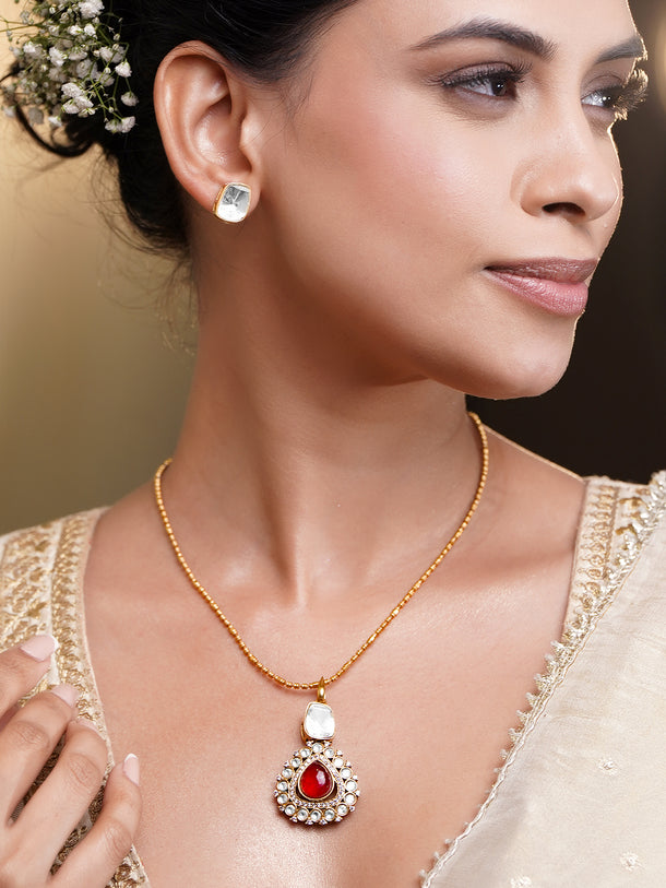 Radiant Ruby Sparkle Pendant Set