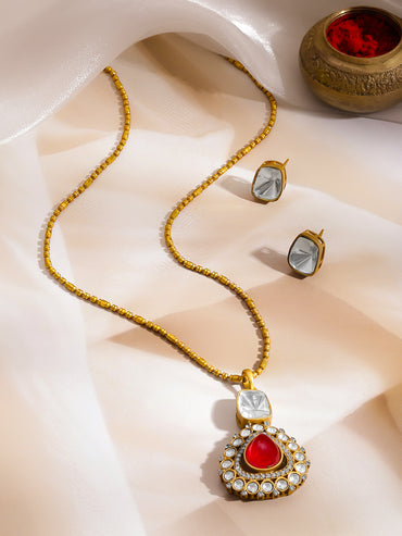 Radiant Ruby Sparkle Pendant Set