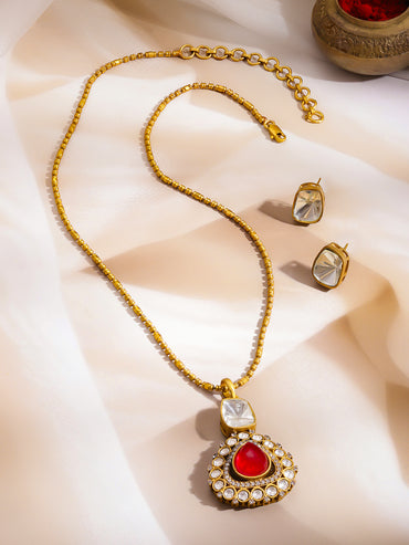 Radiant Ruby Sparkle Pendant Set