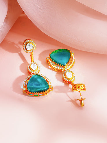 Kundan Teal Drop Luxe Necklace Set
