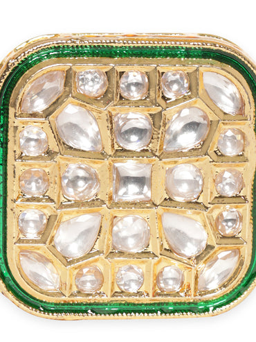 Sculpted Kundan Glow Ring