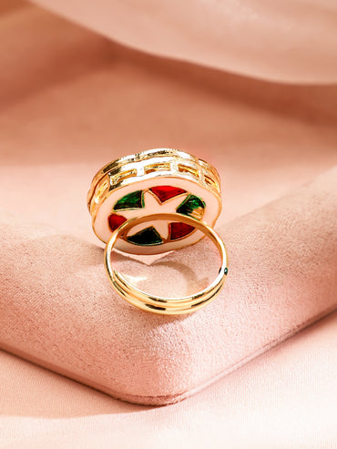Kundan & American Diamond Zirconia Traditional Ring
