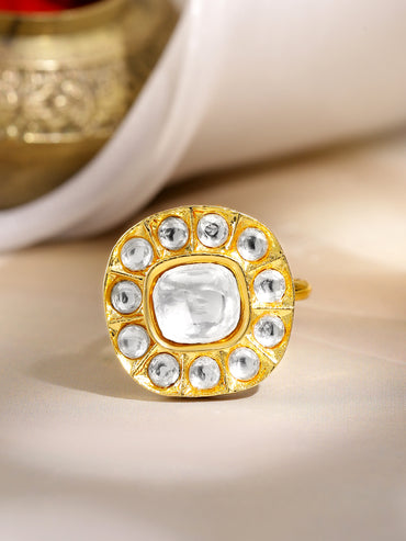 Royal Snowdrop Kundan Ring
