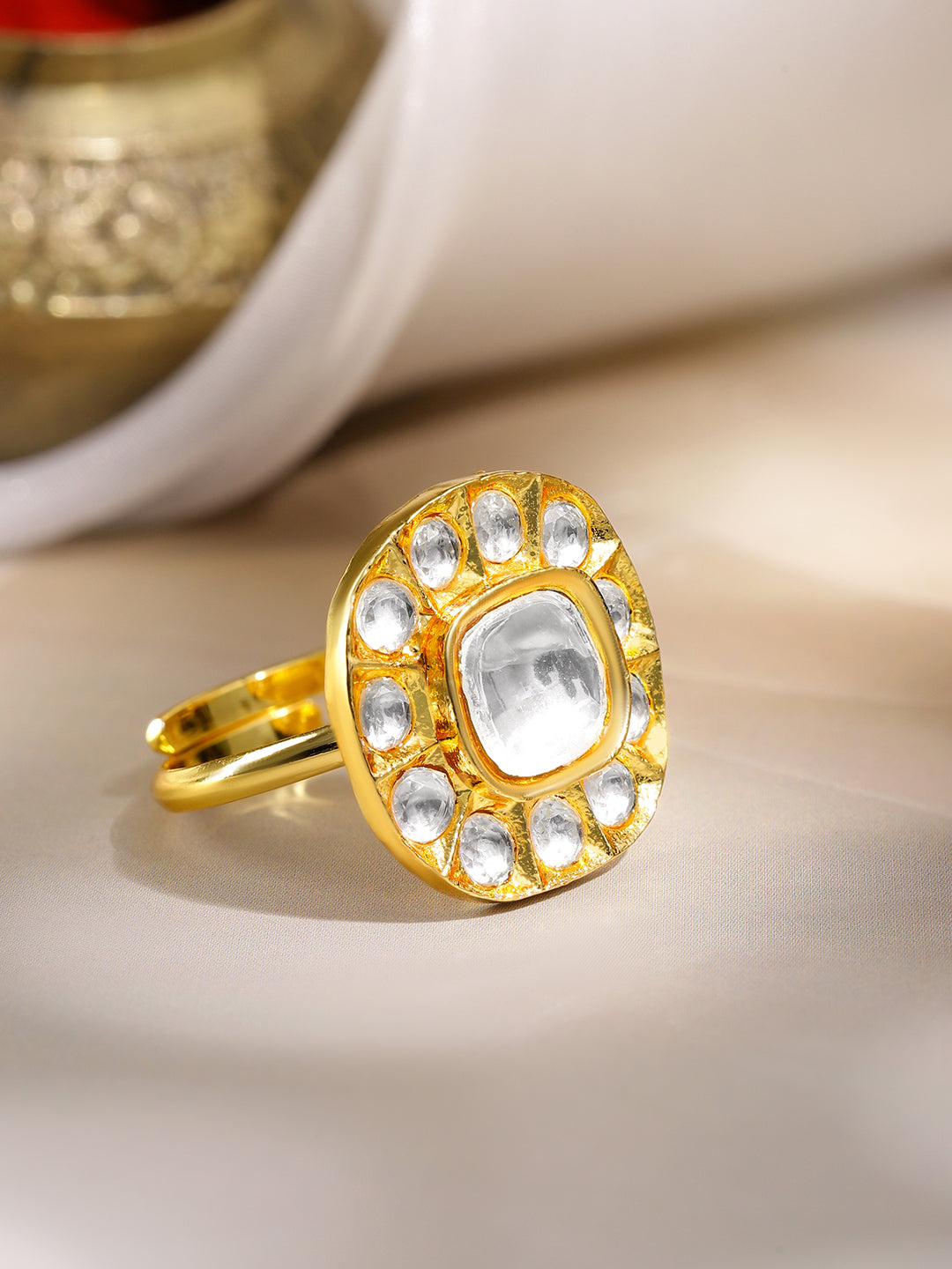 Royal Snowdrop Kundan Ring