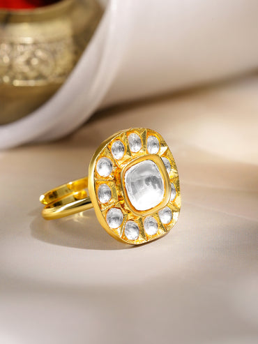 Royal Snowdrop Kundan Ring