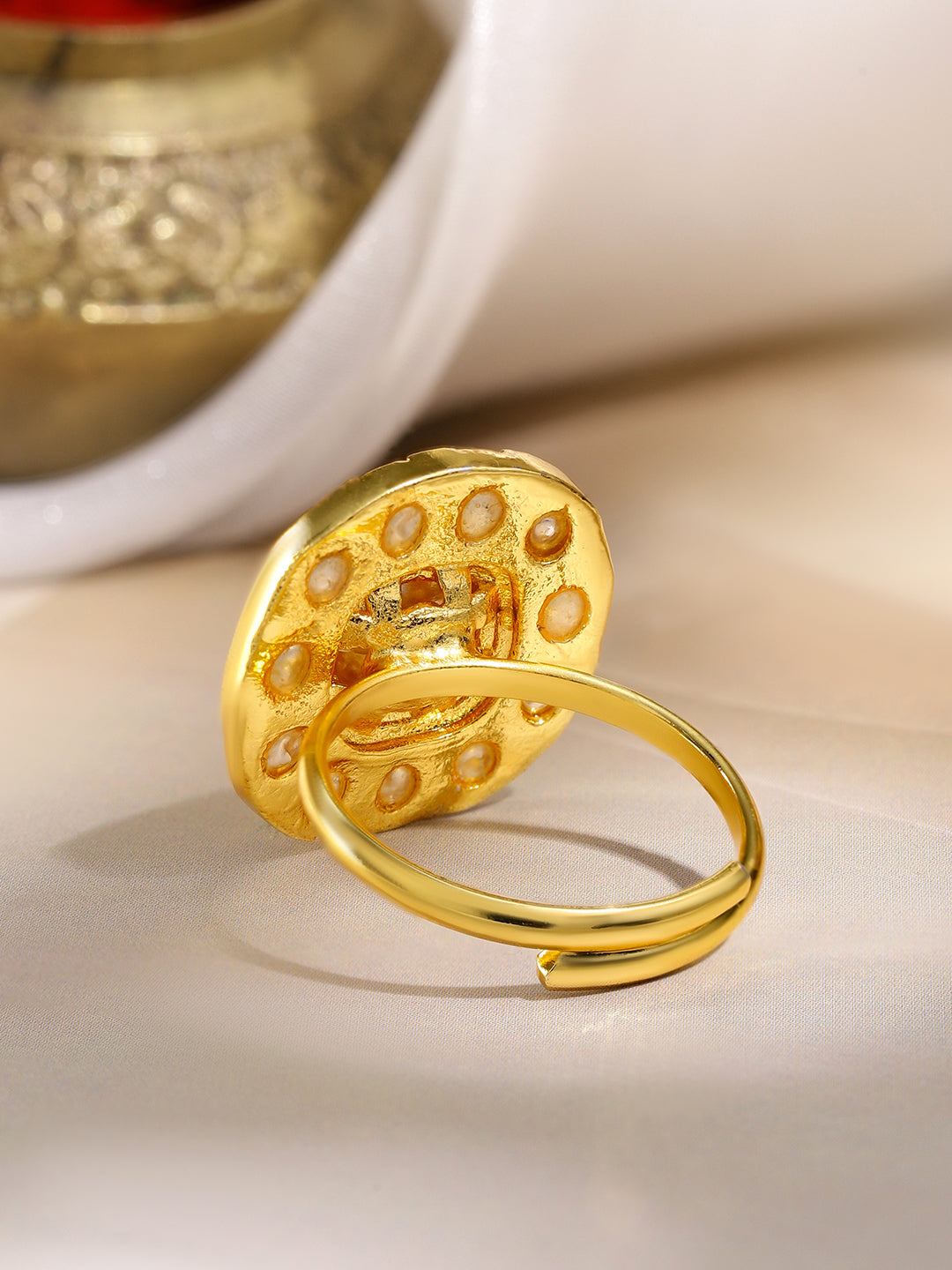 Royal Snowdrop Kundan Ring
