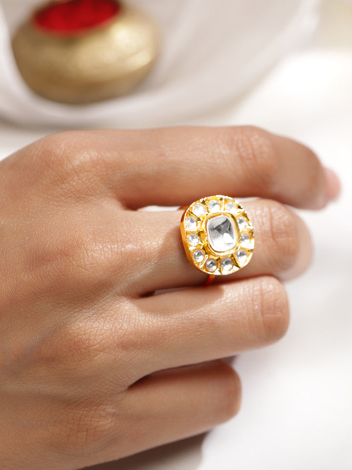 Royal Snowdrop Kundan Ring