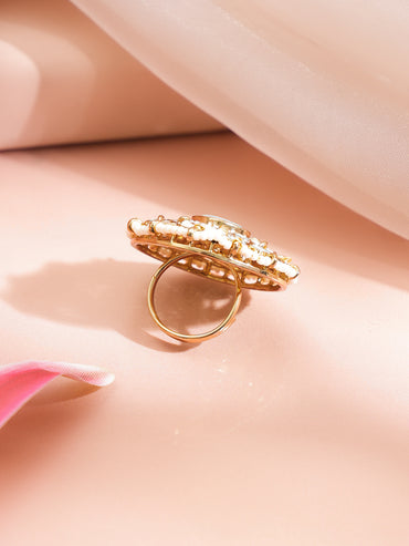 Wedding Glow Kundan Pearl Statement Ring