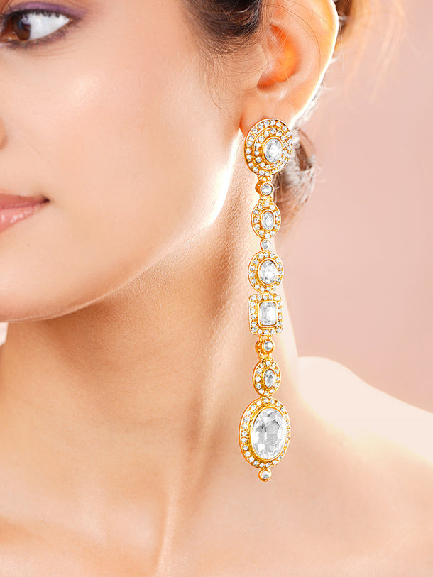 Radiant Crystal Chain Statement Earrings