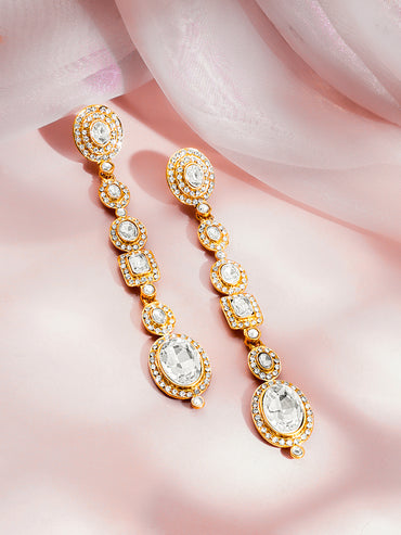 Radiant Crystal Chain Statement Earrings
