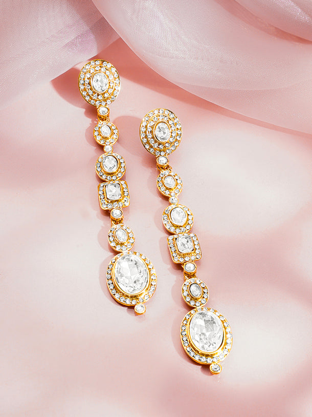 Radiant Crystal Chain Statement Earrings