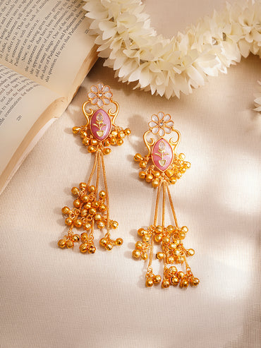 Pink Muse Statement Tassel Earrings