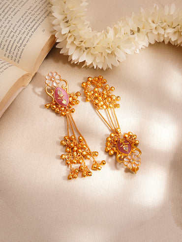 Pink Muse Statement Tassel Earrings