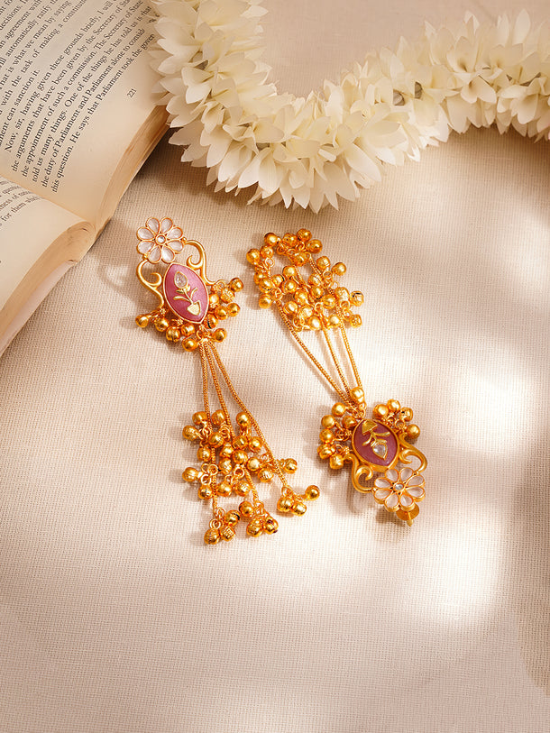 Pink Muse Statement Tassel Earrings